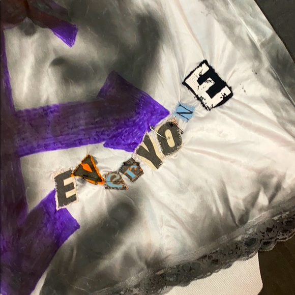 Anarchy is all around vintage upcycled nylon maxi slip skirt - Picture 8 of 9